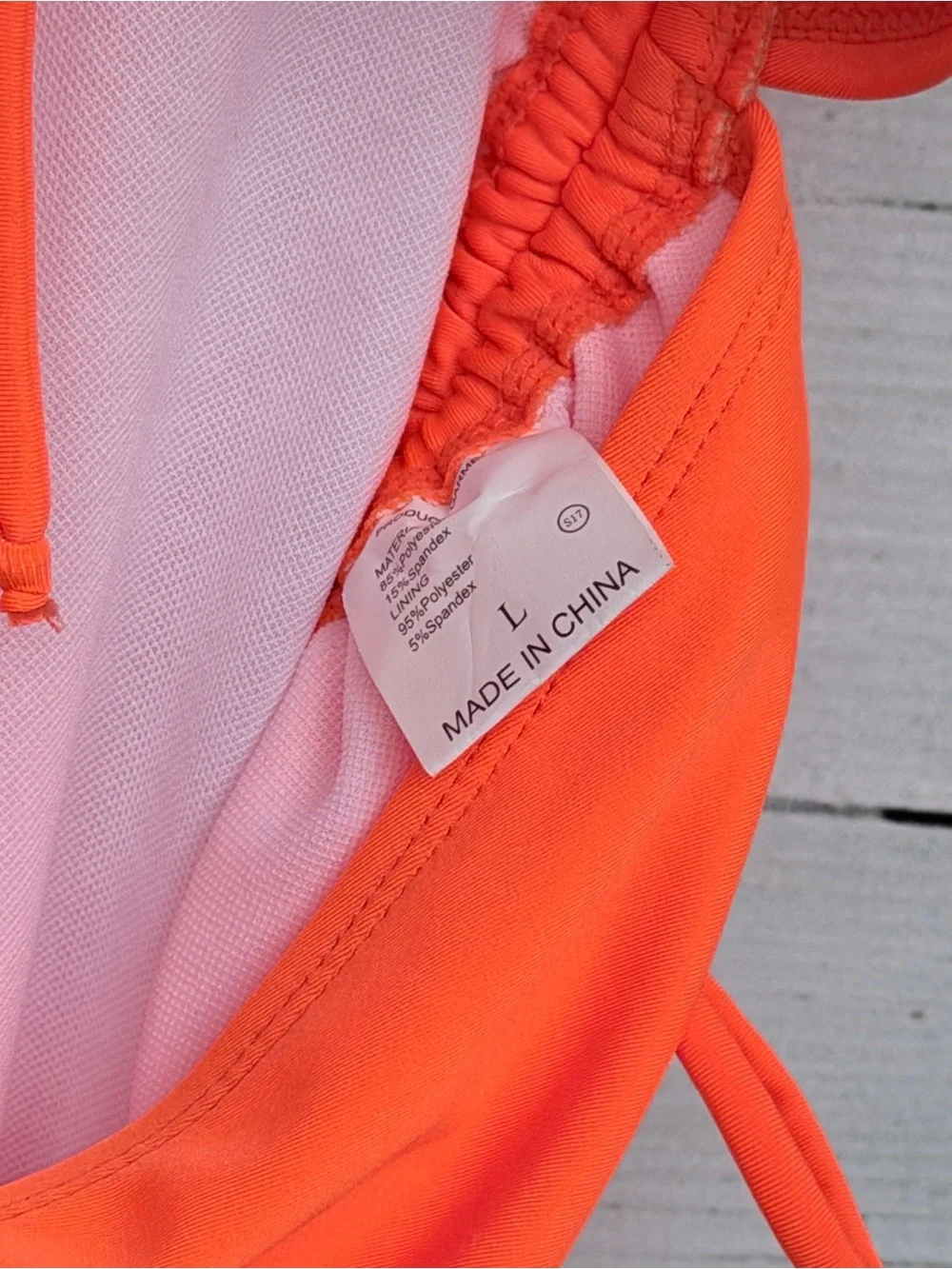 Neon Orange Ruched Cutout One Piece Swimsuit Monokini Size Large